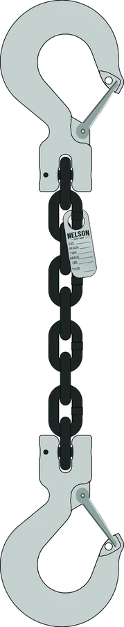 Single leg Grade 100 chain sling, clevis sling hooks on both ends