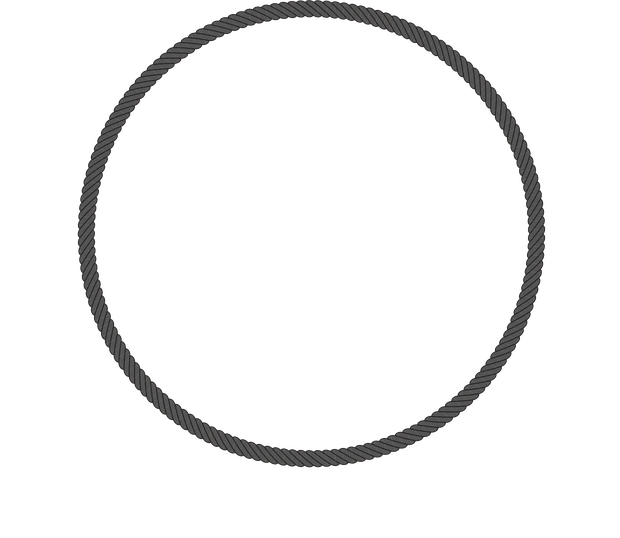 An endless wire rope grommet: a continuous loop of rope with no eyes and no fittings